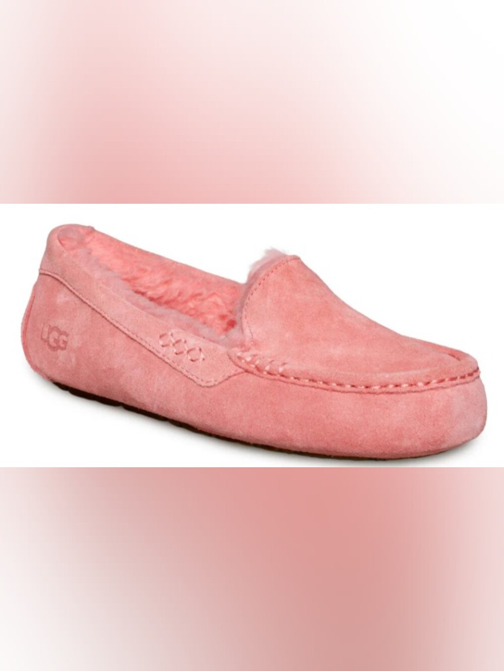 UGG® Ansley Pink Blossom Suede Moccasin Slippers Wmn's Size 9 NWOT MSRP $115